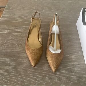 Nine West bronze gold sling back shoes, size 11
